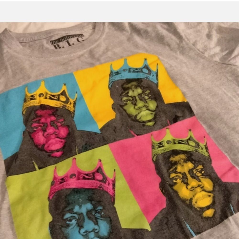 Notorious Big Biggie Smalls Graphic Light Gray T-Shirt M - Picture 5 of 8